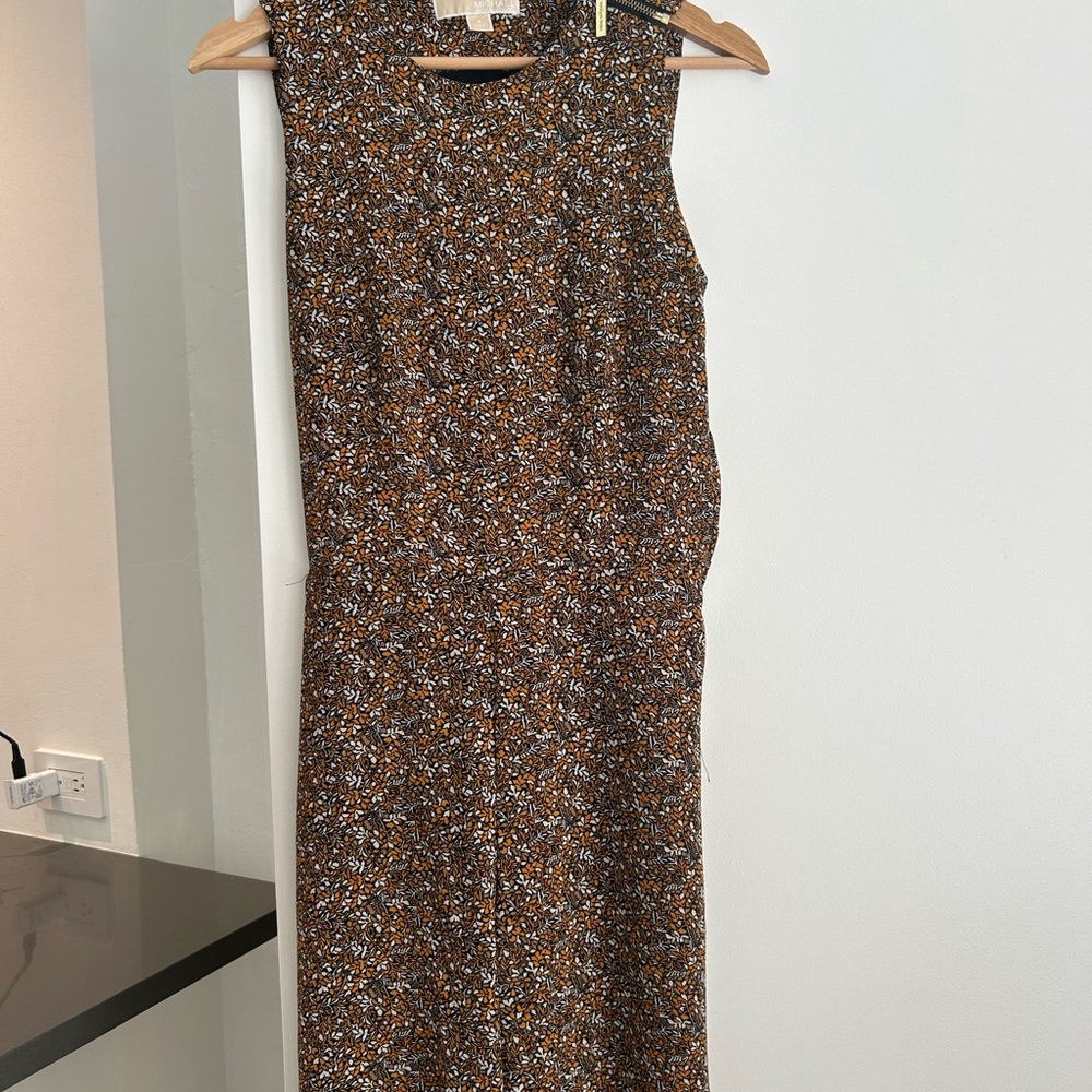 Michael Kors Black and Orange Floral Dress